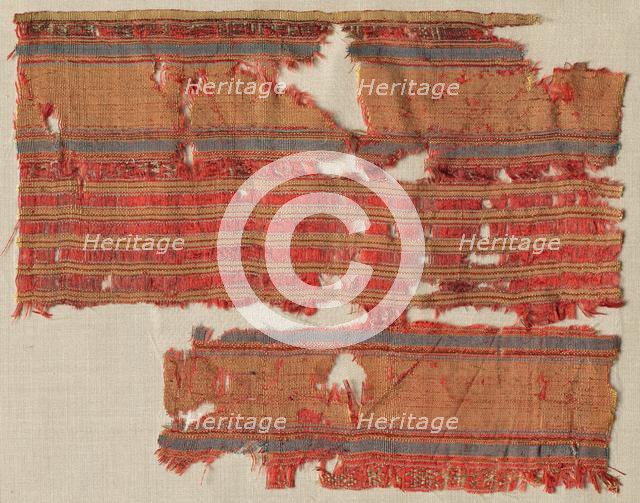 Striped fragment, 1300s. Creator: Unknown.
