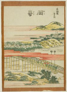 Okazaki, from the series "Fifty-three Stations of the Tokaido (Tokaido gojusan tsugi)", Japan, c1806 Creator: Hokusai.