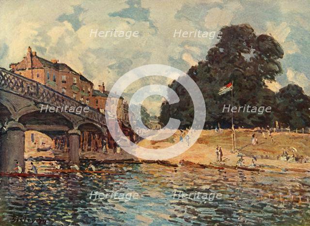 'Bridge At Hampton Court', 1874, (1937).  Creator: Alfred Sisley.