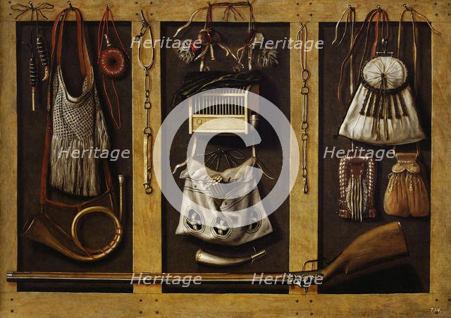 Still-Life with Hunting Equipment, c. 1660. Creator: Leemans, Johannes, (Workshop)  .