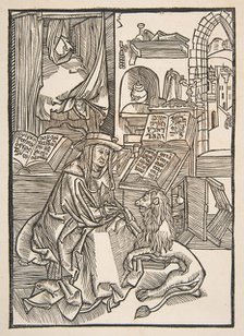 Saint Jerome Extracting a Thorn from the Lion's Foot, Lyons 1508 (copy).n.d. Creator: Unknown.