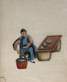 A man selling steamed dumplings (?), 1800. Creator: Unknown.
