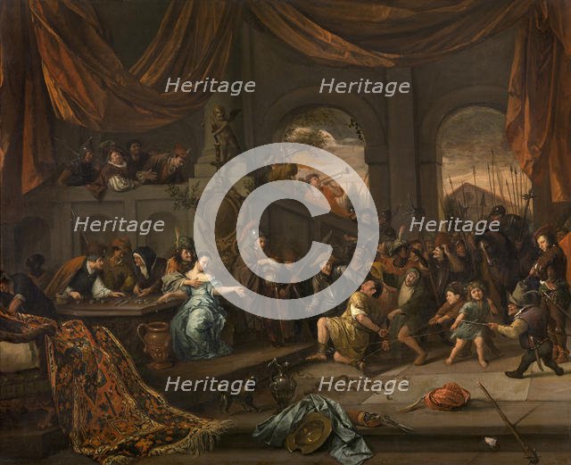 The Mocking of Samson, ca 1675. Creator: Steen, Jan Havicksz (1626-1679).