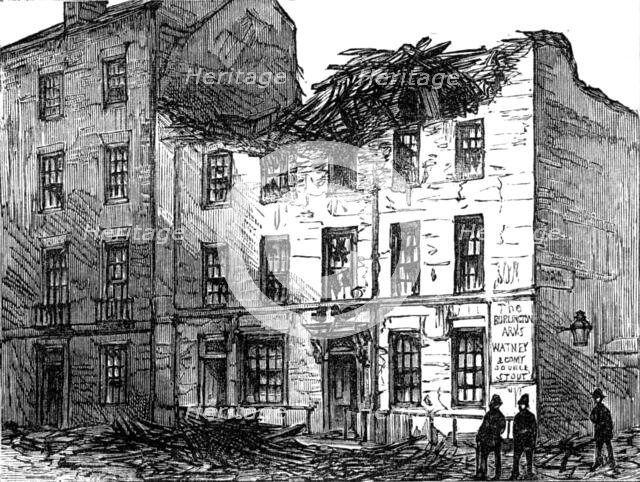 The Great Storm of Wind on Friday week: top of a house blown down in Burlington-street..., 1881. Creator: Unknown.