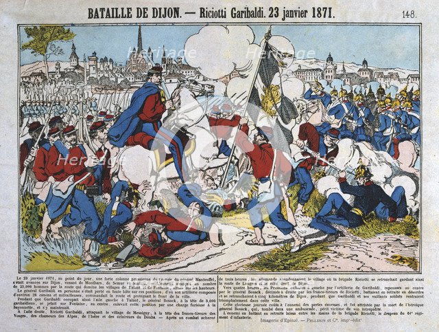 Battle of Dijon, Franco-Prussian War, 23rd January 1871. Artist: Anon