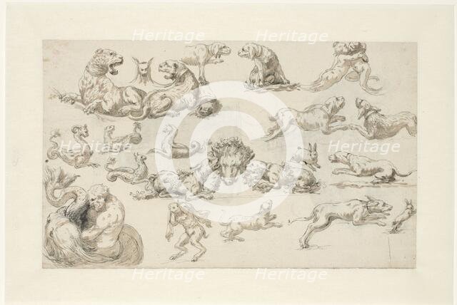 Studies of animals and semi-styles, c.1765-c.1780. Creator: Anon.