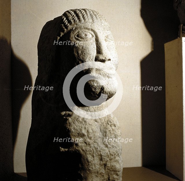 Celtic stone head, Salzburg, Austria, 1st century BC - 1st century. Artist: Unknown