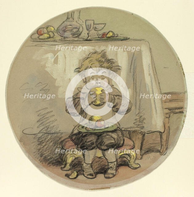 Boy Eating Fruit, n.d. Creator: Hablot Knight Browne.