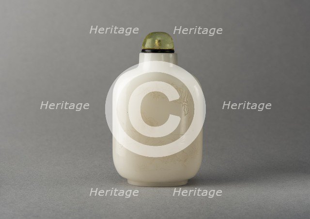 White glass snuff bottle, China, Qing dynasty, 1644-1911. Creator: Unknown.