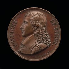 Eustache Le Sueur, 1617-1655, Painter [obverse], 1828. Creators: Julien Gabriel Leclerc, Jean van Saint-Priest.