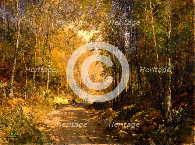 Forest Lane near Schärfling, 1890. Artist: Schindler, Emil Jakob (1842-1892)