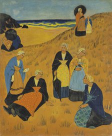 Girls of Douarnenez (Breton women with shawls or In the dunes of Douarnenez), 1895. Creator: Sérusier, Paul (1864-1927).