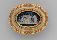 Snuffbox with six allegories of love, 1775-76. Creators: Jacques-Joseph Degault, Unknown.