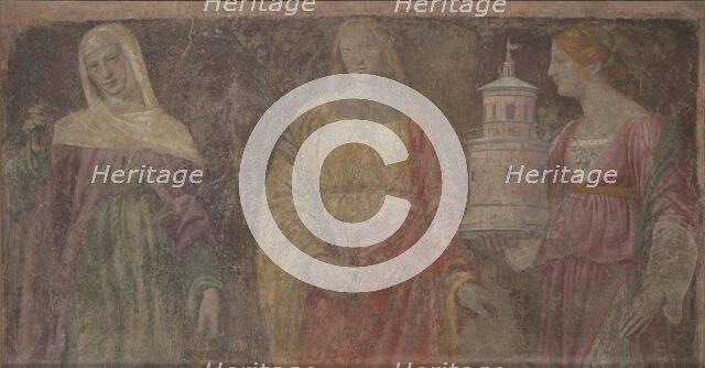 Saints Martha, Catherine and Barbara, 1516-1517. Creator: Luini, Bernardino (ca. 1480-1532).