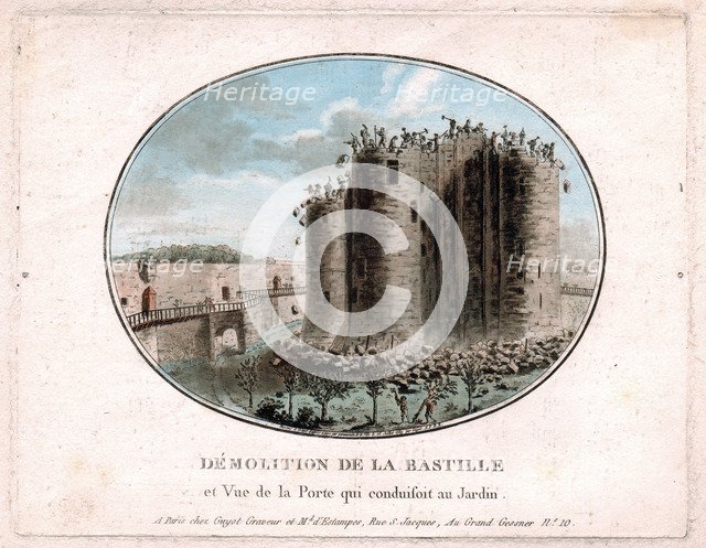 The Demolition of the Bastille, 1789.