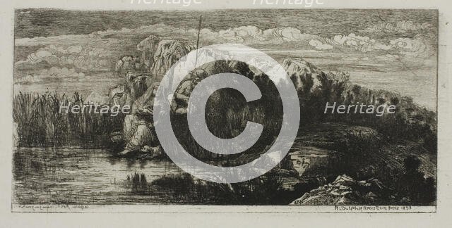 The Holy Family with Pole, 1858. Creator: Rodolphe Bresdin.