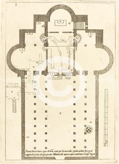 Plan of the Church of the Holy Manger, 1619. Creator: Jacques Callot.