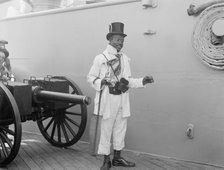 U.S.S. New York, Lord Cassidy, the colored mascot, anniversary of Santiago, 1899 July 3. Creator: Unknown.