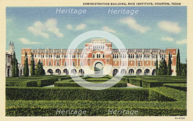 Administration Building, Rice Institute, Houston, Texas, USA, 1936. Artist: Unknown