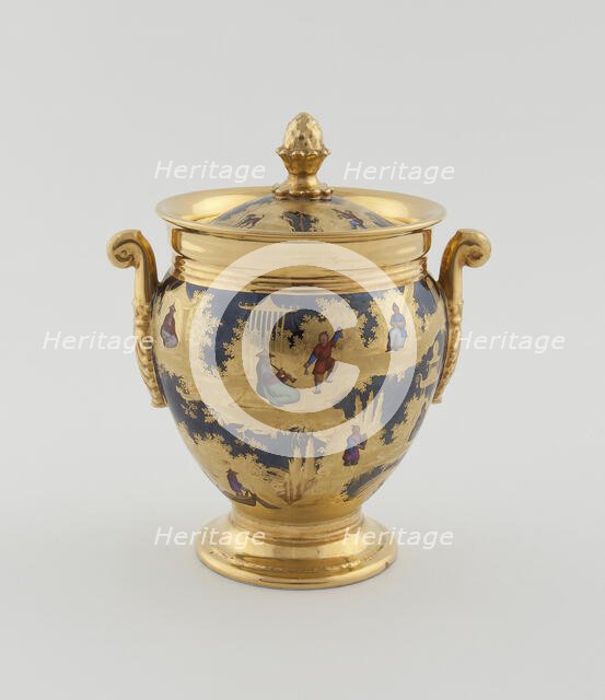 Sugar Bowl, Paris, c. 1820. Creator: Denuelle Porcelain Manufactory.