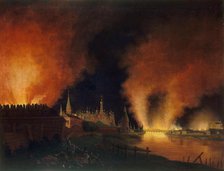 Fire of Moscow on 15th September 1812 (The French in Moscow), 1812-1817. Creator: Oldendorp, Christian Johann (1772-?).