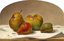 Three Pears and an Apple, 1857. Creator: David Johnson.