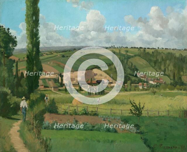 Landscape at Les Pâtis, Pontoise, 1868. Creator: Camille Pissarro.