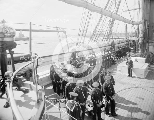 U.S.S. Kearsarge, Sunday morning services, between 1890 and 1894. Creator: William H. Jackson.