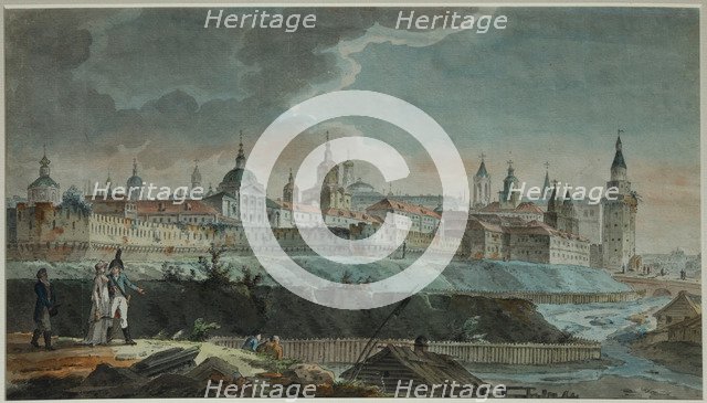 View of the Neglinnaya River and Kitay-gorod from the Petrovsky Square, 1790s. Artist: Quarenghi, Giacomo Antonio Domenico (1744-1817)