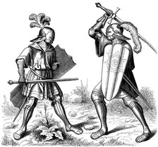Single combat, 15th century, (1849).Artist: Burgmayer