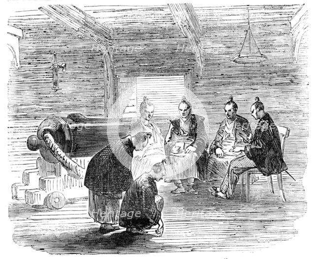 Japanese Officials on board "The Winchester", at Nagasaki, 1856.  Creator: Unknown.