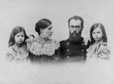 Blagovidov Dmitry and Anna Timofeevna with their daughters Maria and Vera, 1900. Creator: Unknown.
