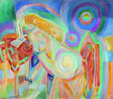 Femme nue lisant (Nude Woman Reading), 1920. Creator: Delaunay, Robert (1885-1941).