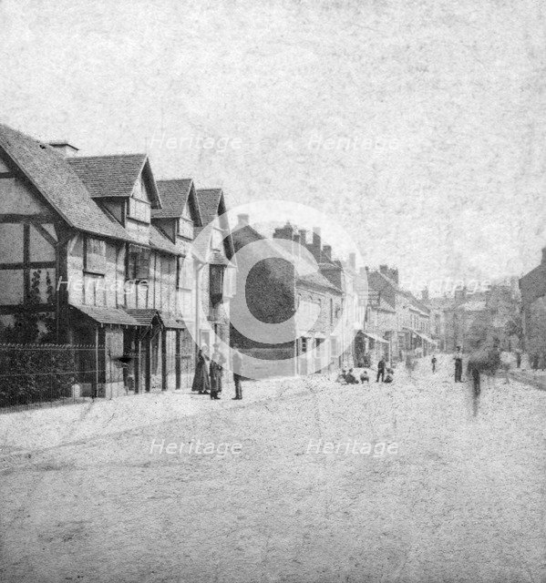 Henley Street, Stratford-upon-Avon, Warwickshire, late 19th century. Artist: Unknown