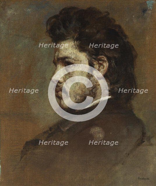 Portrait of the Sculptor Stefan Jarzymowski / Offering of the Crown to Piast-two sided..., c1872. Creator: Witold Pruszkowski.