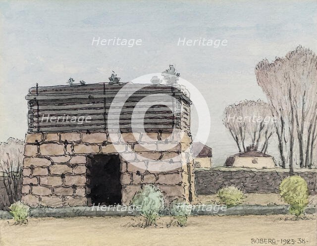 Gysinge mulch log cabin, 1923-1938. Creator: Ferdinand Boberg.