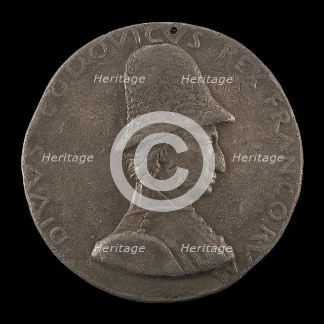 Louis XI, 1423-1483, King of France 1461 [obverse], c. 1460/1466. Creator: Francesco Laurana.