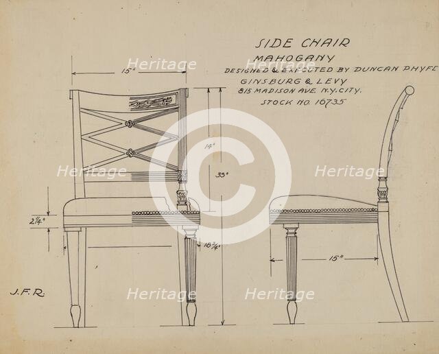 Side Chair, 1935/1943. Creator: Unknown.