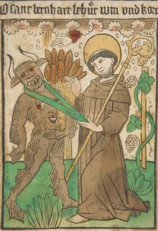 Saint Bernard Vanquishing the Devil, 15th century., 15th century. Creator: Anon.