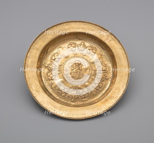 Plate with a Seated Woman, Southern Netherlands, 1425/1475. Creator: Unknown.