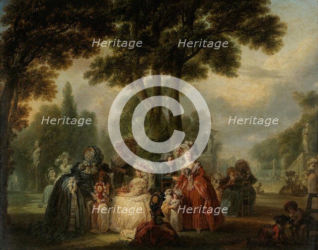 Assembly in a park, c1785. Creator: Francois Louis Joseph Watteau.