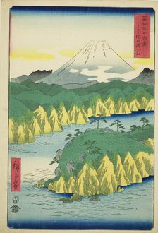 Lake at Hakone (Hakone no kosui), from the series "Thirty-six Views of Mount Fuji (Fuji..., 1858. Creator: Ando Hiroshige.