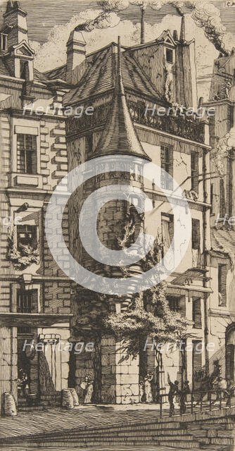House with a Turret, rue de la Tixéranderie, Paris, 1852. Creator: Charles Meryon.
