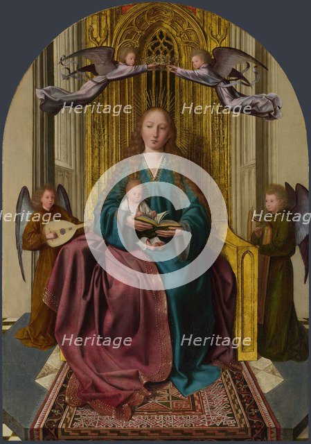 The Virgin and Child Enthroned, with Four Angels, c. 1495. Artist: Massys, Quentin (1466–1530)