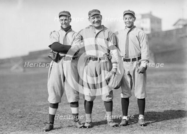 Jack Calvo, William "Germany" Schaefer, And Merito Acosta, Washington Al (Baseball), ca. 1913. Creator: Harris & Ewing.