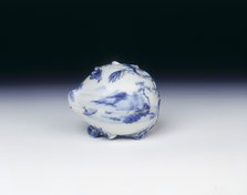 Hirado peach-shaped blue and white box, Late Edo, Japan, early 19th century. Artist: Unknown