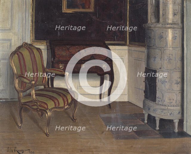 Gripsholm Castle, the princess's cabinet, 1880. Creator: Nils Kreuger.