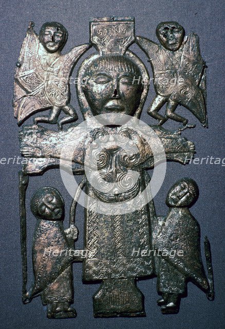 Irish Celtic crucifixion plaque, one of the earliest in Ireland. Artist: Unknown