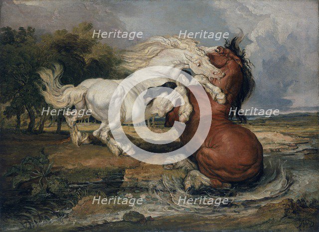 'Fighting horses', 1808. Artist: James Ward.
