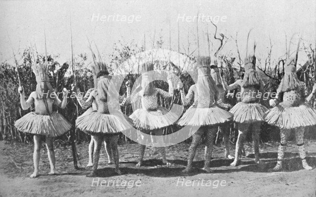 A group of boys of the Bomvana tribe dressed for a dance, 1912. Artist: H Roberts.